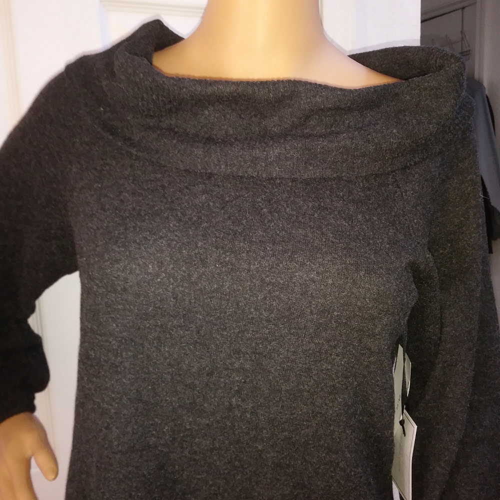 1.STATE. Cozy Women's Charcoal Soft Crop Top L